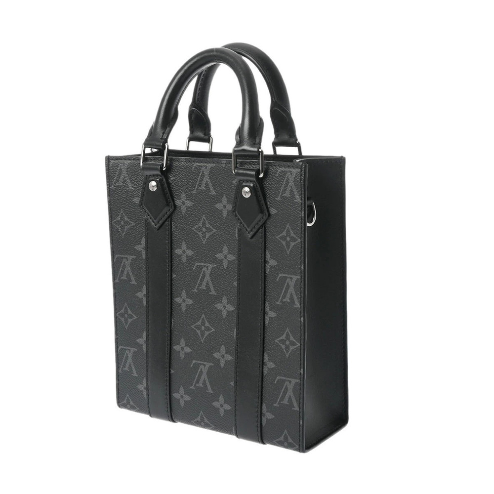 Louis Vuitton Black Canvas Eclipse Sac Shoulder Monogram Black Plat Bag Black